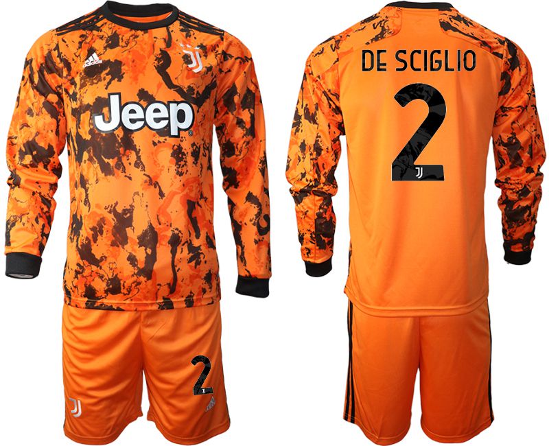 Men 2020-2021 club Juventus away long sleeves #2 orange Soccer Jerseys